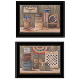 Set Of Two Sweet Land of Liberty 3 Black Framed Print Wall Art - Homeroots