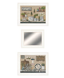 Set Of Three Farmhouse Kitchen 1 White Framed Print Kitchen Wall Art - Homeroots