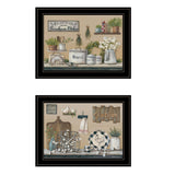 Set Of Two Farmhouse Kitchen 2 Black Framed Print Kitchen Wall Art - Homeroots
