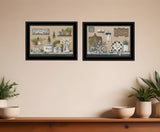 Set Of Two Farmhouse Kitchen 2 Black Framed Print Kitchen Wall Art - Homeroots
