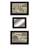 Set Of Three Farmhouse Kitchen 2 Black Framed Print Kitchen Wall Art - Homeroots