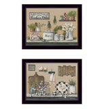 Set Of Two Farmhouse Kitchen 3 Black Framed Print Kitchen Wall Art - Homeroots