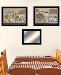 Set Of Three Farmhouse Kitchen 3 Black Framed Print Kitchen Wall Art