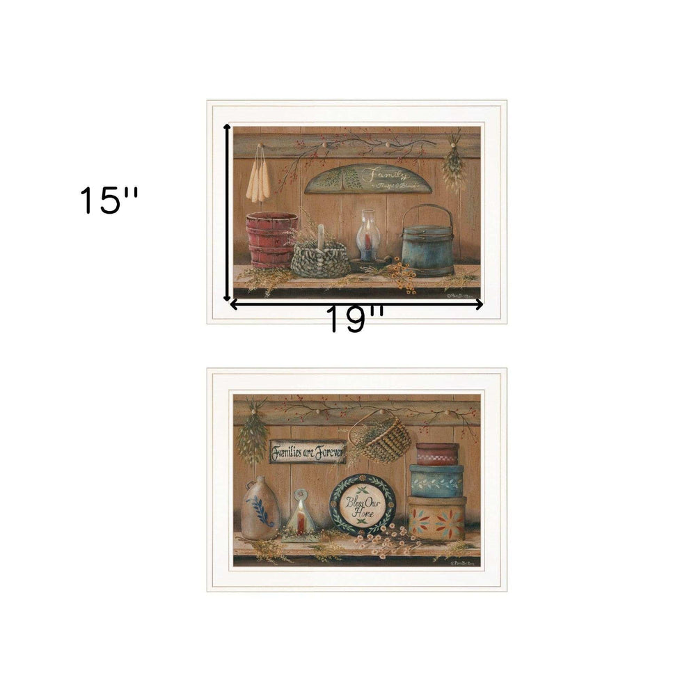 Set Of Two Shelf Treasures 1 White Framed Print Wall Art - Homeroots - Flyclothing LLC
