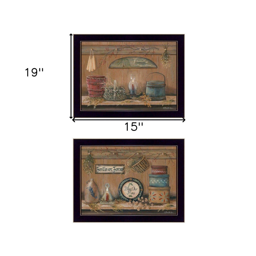 Set Of Two Shelf Treasures 3 Black Framed Print Wall Art - Homeroots - Flyclothing LLC