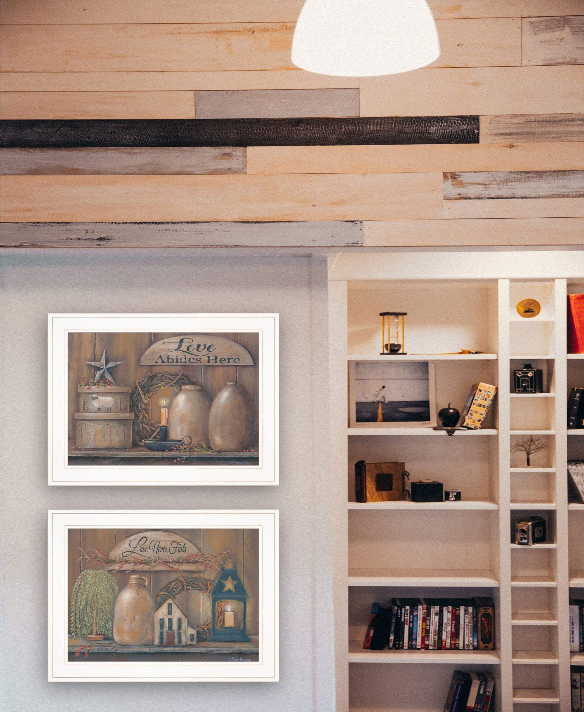 Set Of Two Love Never Fails 1 White Framed Print Wall Art - Homeroots - Flyclothing LLC
