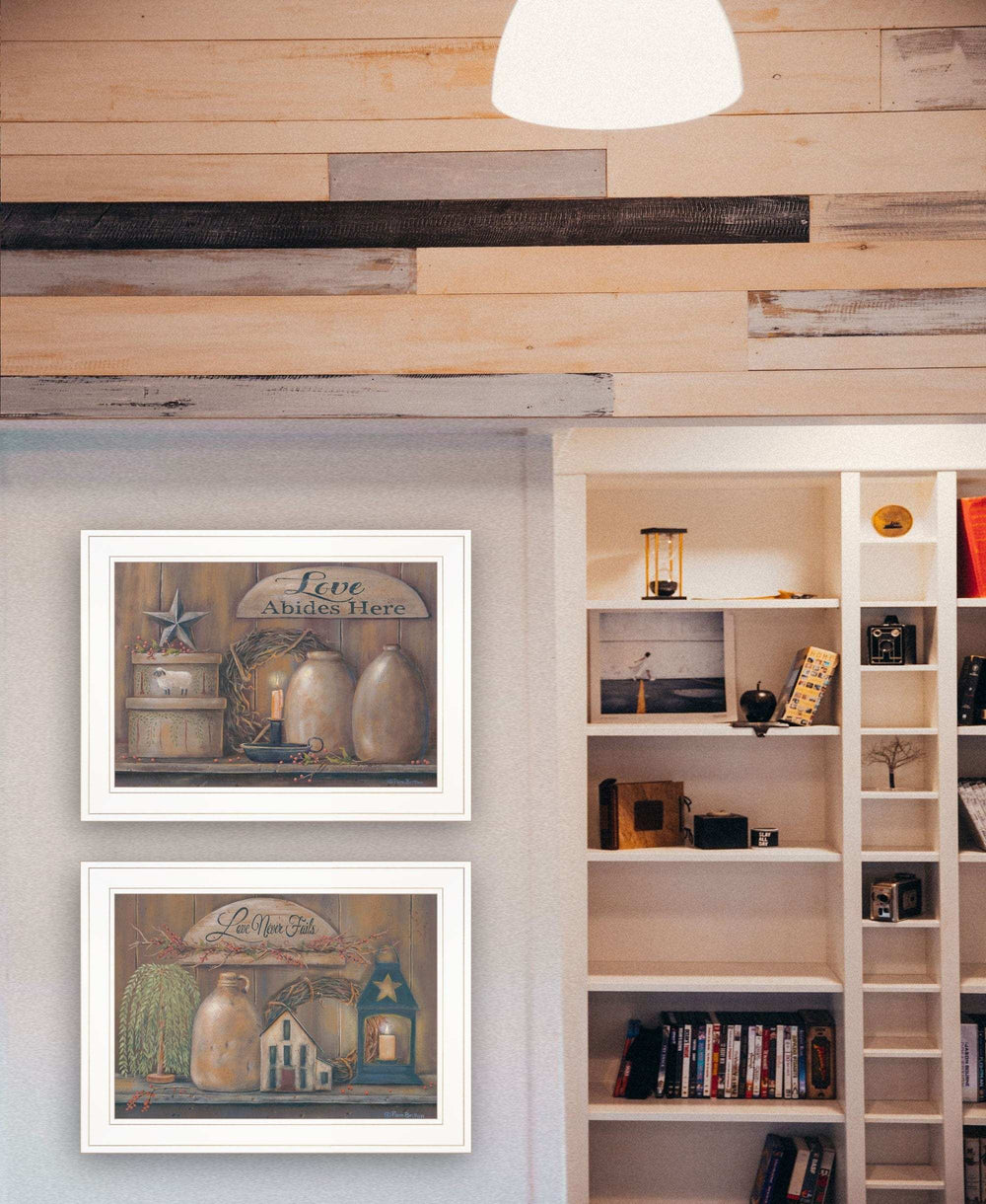 Set Of Two Love Never Fails 1 White Framed Print Wall Art - Homeroots - Flyclothing LLC