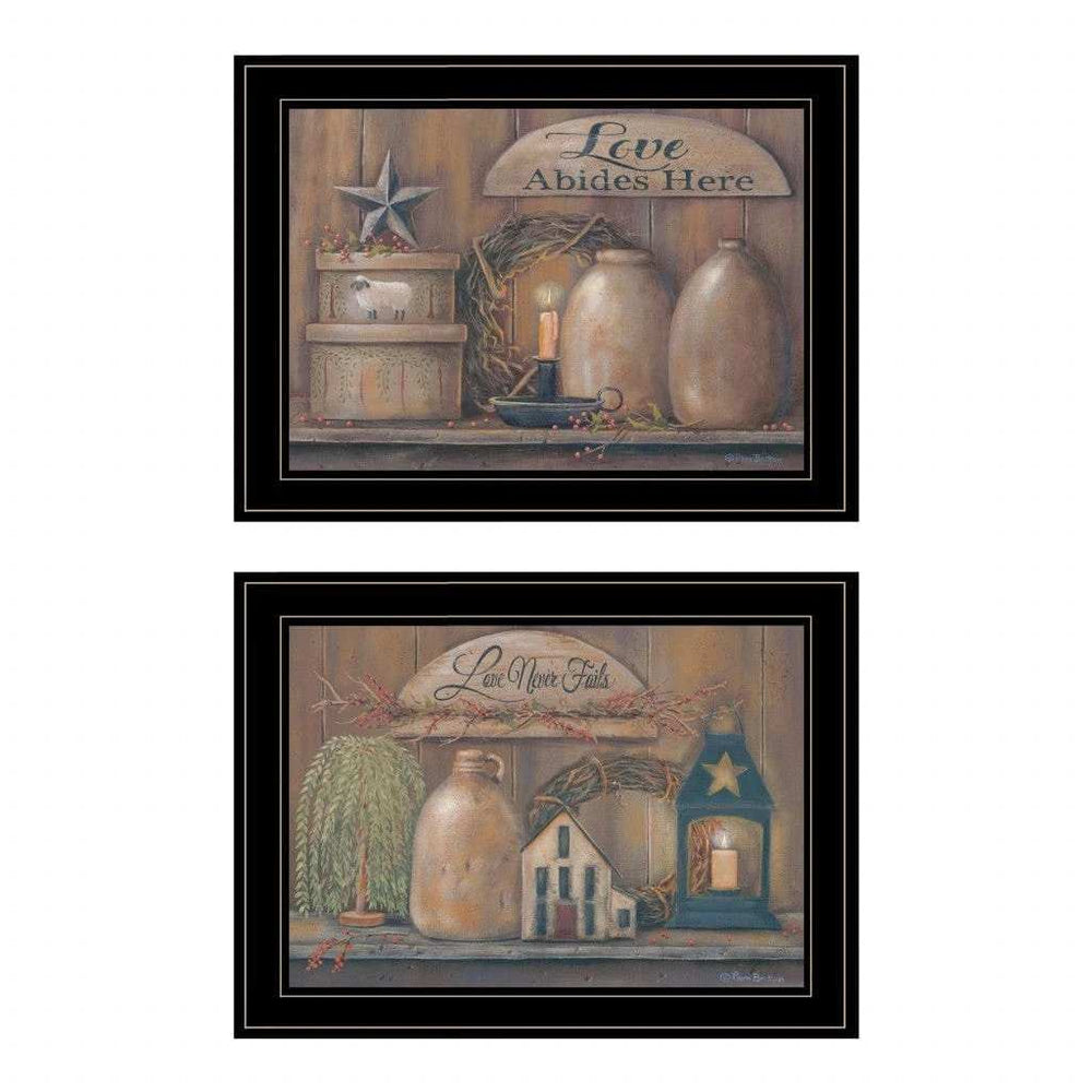Set Of Two Love Never Fails 2 Black Framed Print Wall Art - Homeroots - Flyclothing LLC