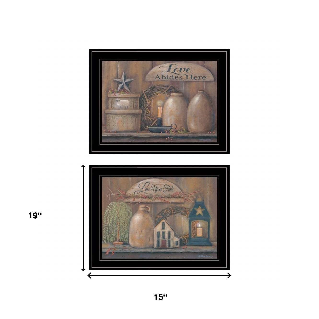 Set Of Two Love Never Fails 2 Black Framed Print Wall Art - Homeroots - Flyclothing LLC