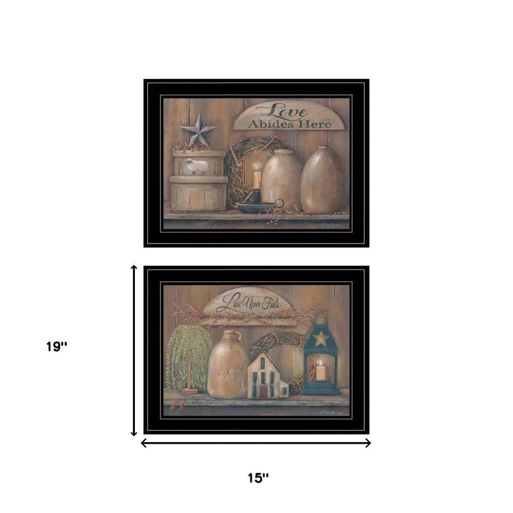 Set Of Two Love Never Fails 2 Black Framed Print Wall Art - Homeroots - Flyclothing LLC