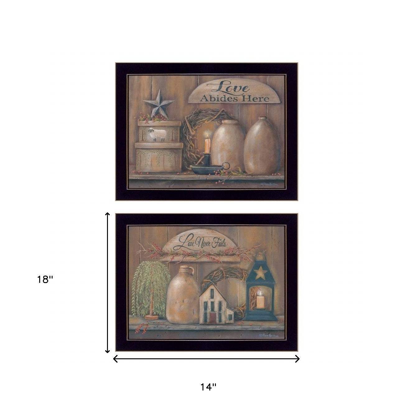 Set Of Two Love Never Fails 3 Black Framed Print Wall Art - Homeroots - Flyclothing LLC