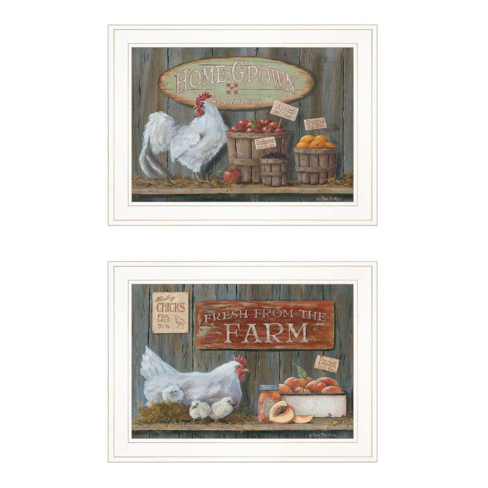 Set Of Two Home Grown 1 White Framed Print Wall Art - Homeroots - Flyclothing LLC