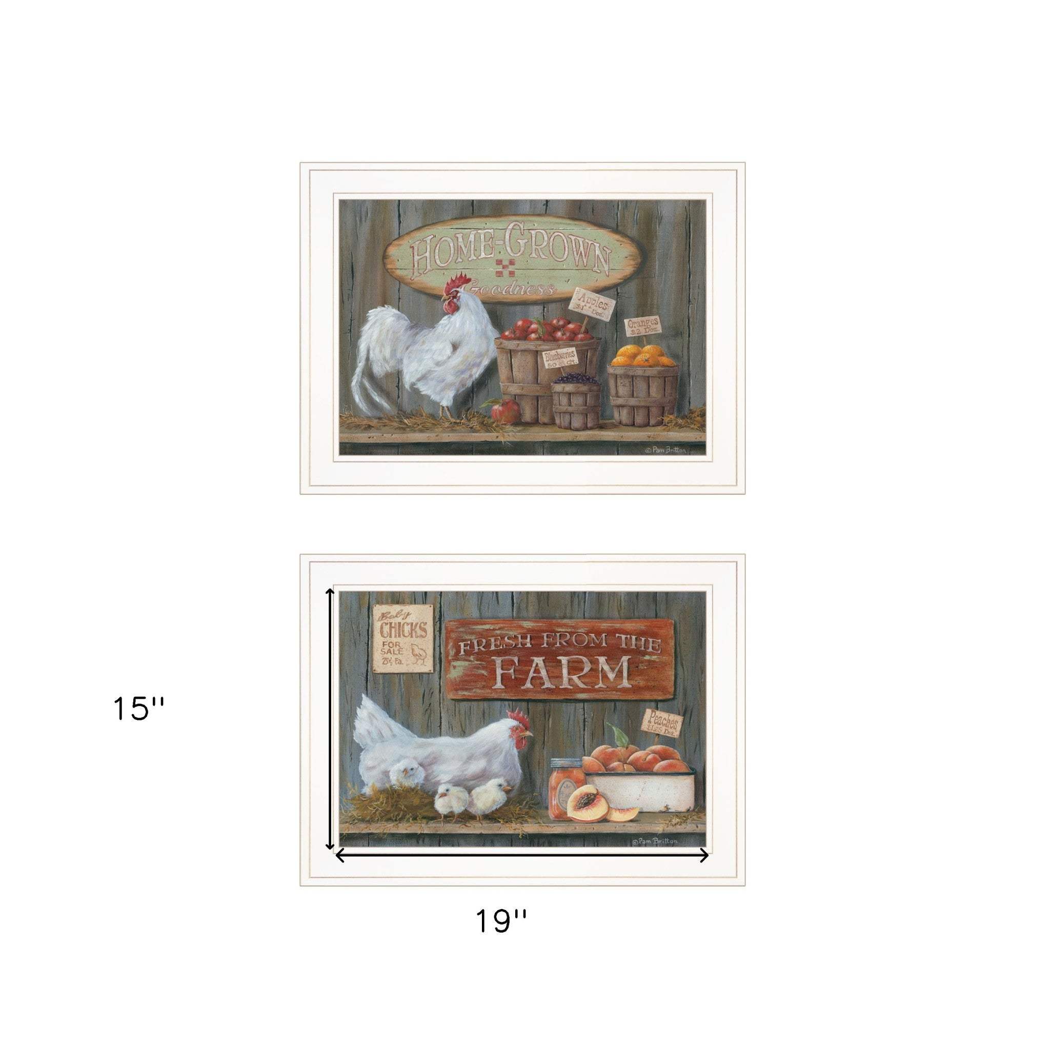 Set Of Two Home Grown 1 White Framed Print Wall Art - Homeroots - Flyclothing LLC