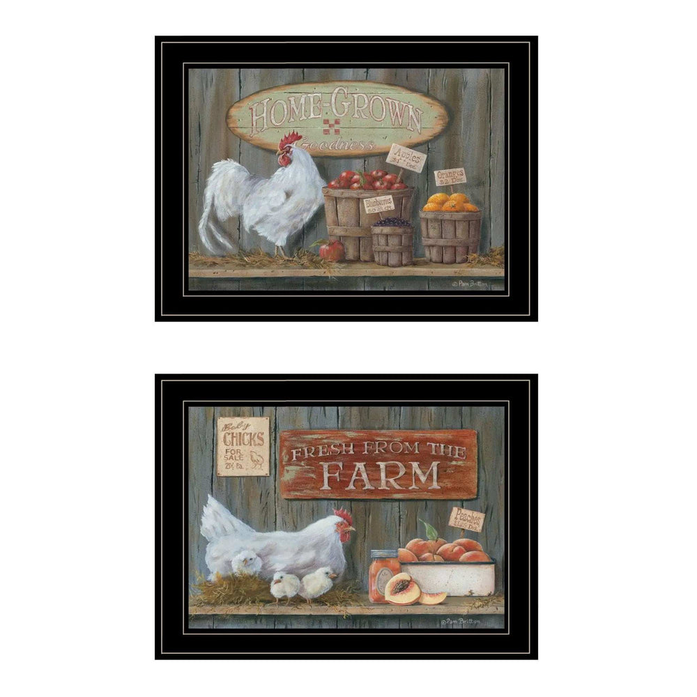 Set Of Two Home Grown 2 Black Framed Print Wall Art - Homeroots - Flyclothing LLC