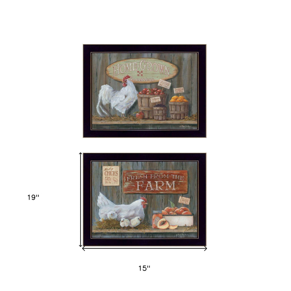 Set Of Two Home Grown 3 Black Framed Print Wall Art - Homeroots - Flyclothing LLC