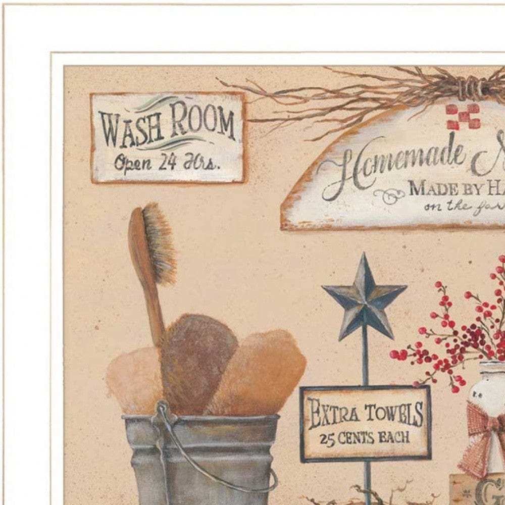 Set Of Two Wash Room 4 White Framed Print Bathroom Wall Art - Homeroots - Flyclothing LLC