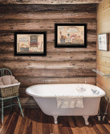 Set Of Two Wash Room 5 Black Framed Print Bathroom Wall Art - Homeroots - Flyclothing LLC