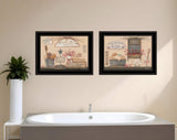 Set Of Two Wash Room 5 Black Framed Print Bathroom Wall Art - Homeroots - Flyclothing LLC