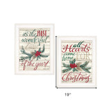 Set Of Two All Heart Come Home for Christmas 1 White Framed Print Wall Art - Homeroots - Flyclothing LLC