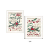 Set Of Two All Heart Come Home for Christmas 1 White Framed Print Wall Art - Homeroots - Flyclothing LLC