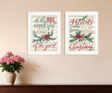 Set Of Two All Heart Come Home for Christmas 1 White Framed Print Wall Art - Homeroots