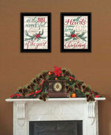 Set Of Two All Heart Come Home for Christmas 2 Black Framed Print Wall Art - Homeroots - Flyclothing LLC