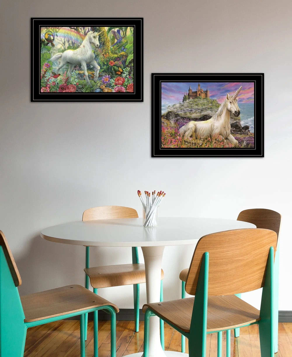 Set Of Two Unicorns For You 2 Black Framed Print Wall Art - Homeroots - Flyclothing LLC