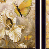 Set Of Two Flowers and Butterflies 3 Black Framed Print Wall Art - Homeroots