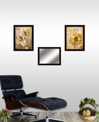 Set Of Three Butterflies 3 Black Framed Print Wall Art