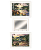 Set Of Three Lakefront Camping 1 White Framed Print Wall Art - Homeroots
