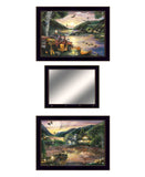 Set Of Three Lakefront Camping 3 Black Framed Print Wall Art - Homeroots