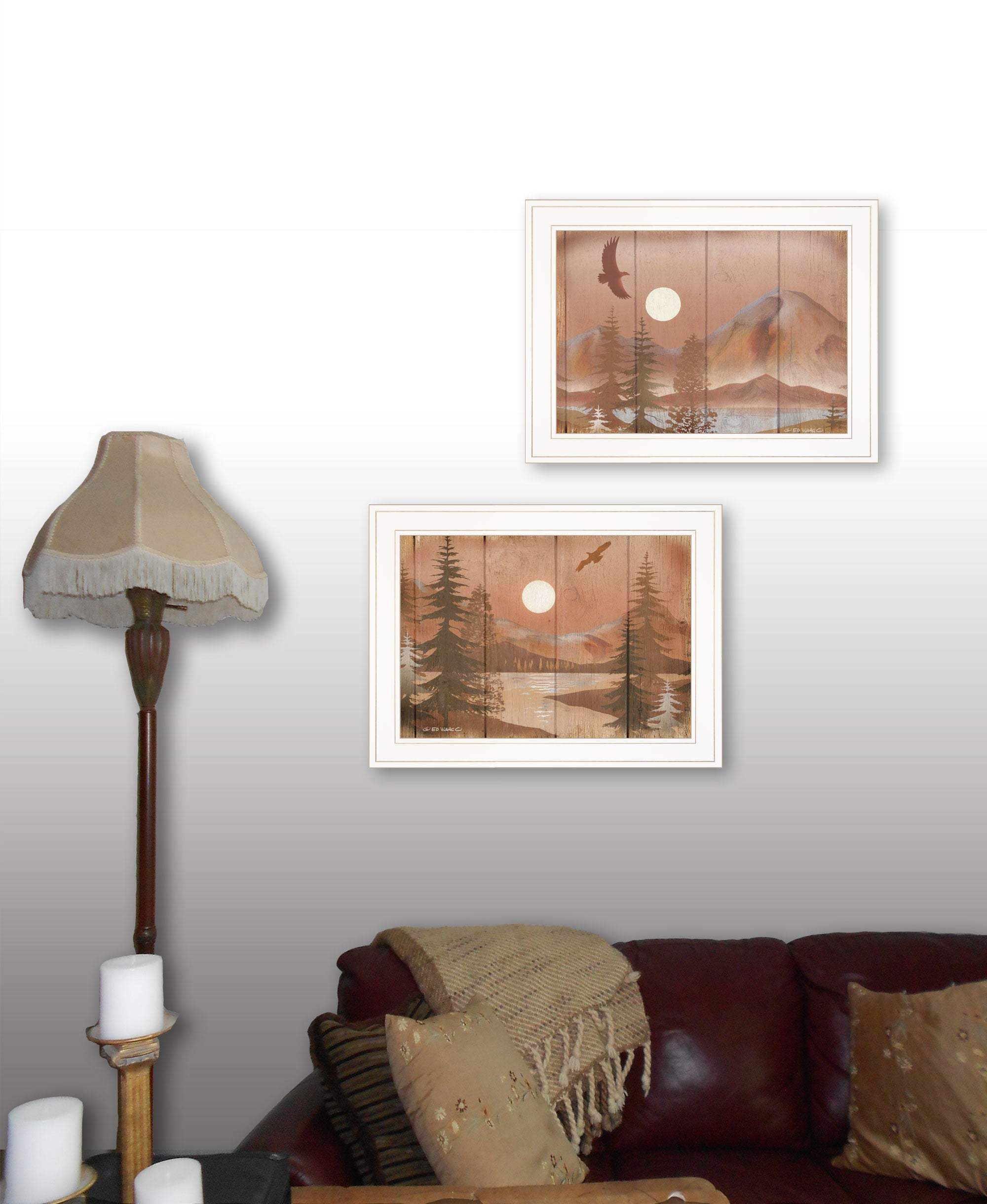 Set Of Two Full Moon I and II 1 White Framed Print Wall Art - Homeroots - Flyclothing LLC