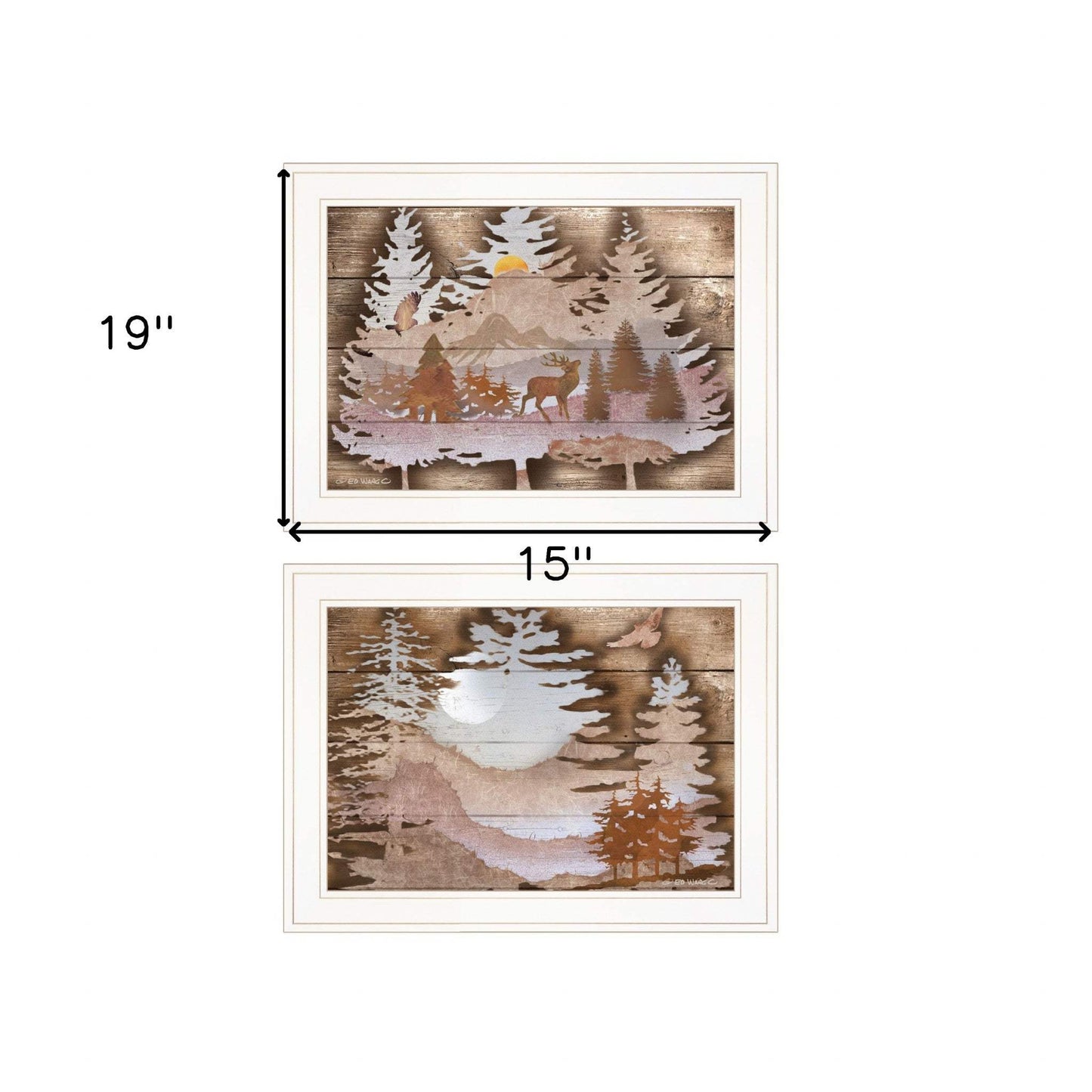 Set Of Two Great Outdoors 1 White Framed Print Wall Art - Homeroots - Flyclothing LLC