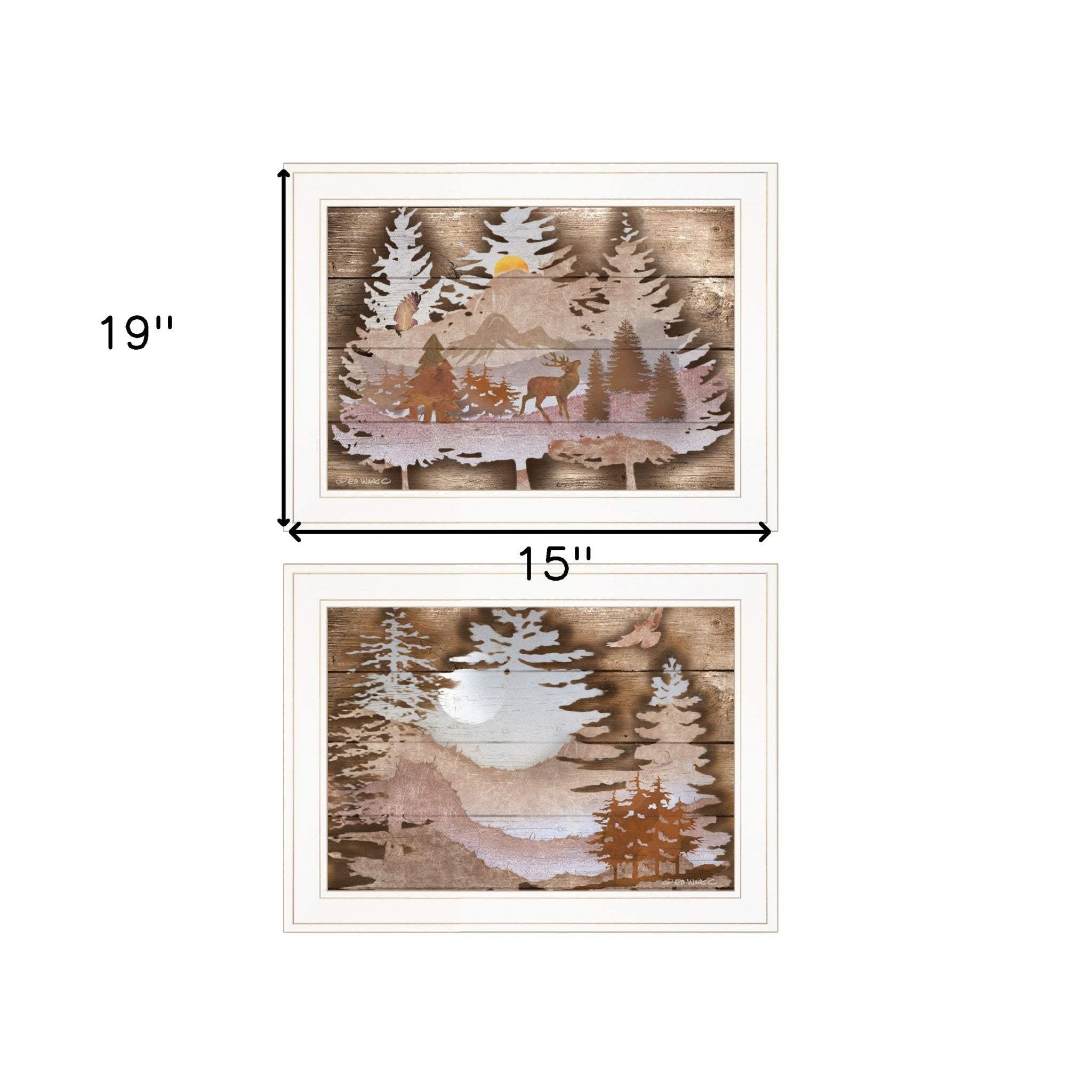 Set Of Two Great Outdoors 1 White Framed Print Wall Art - Homeroots - Flyclothing LLC