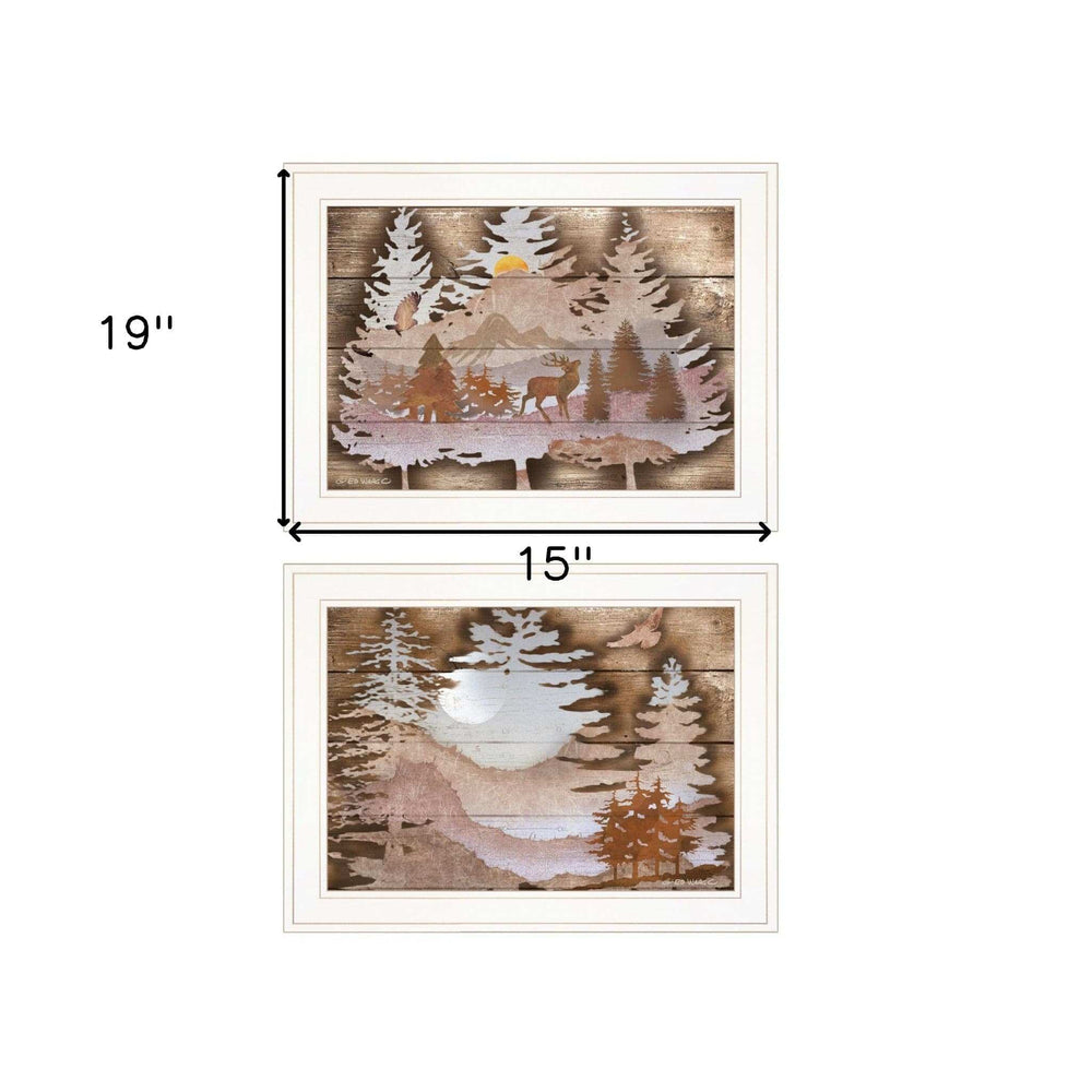 Set Of Two Great Outdoors 1 White Framed Print Wall Art - Homeroots - Flyclothing LLC