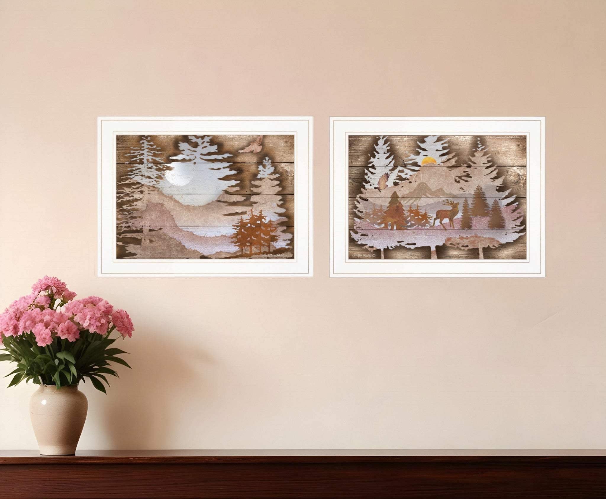 Set Of Two Great Outdoors 1 White Framed Print Wall Art - Homeroots - Flyclothing LLC