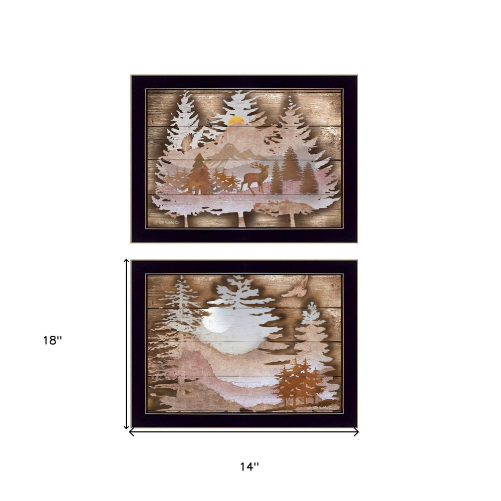 Set Of Two Great Outdoors 3 Black Framed Print Wall Art - Homeroots - Flyclothing LLC