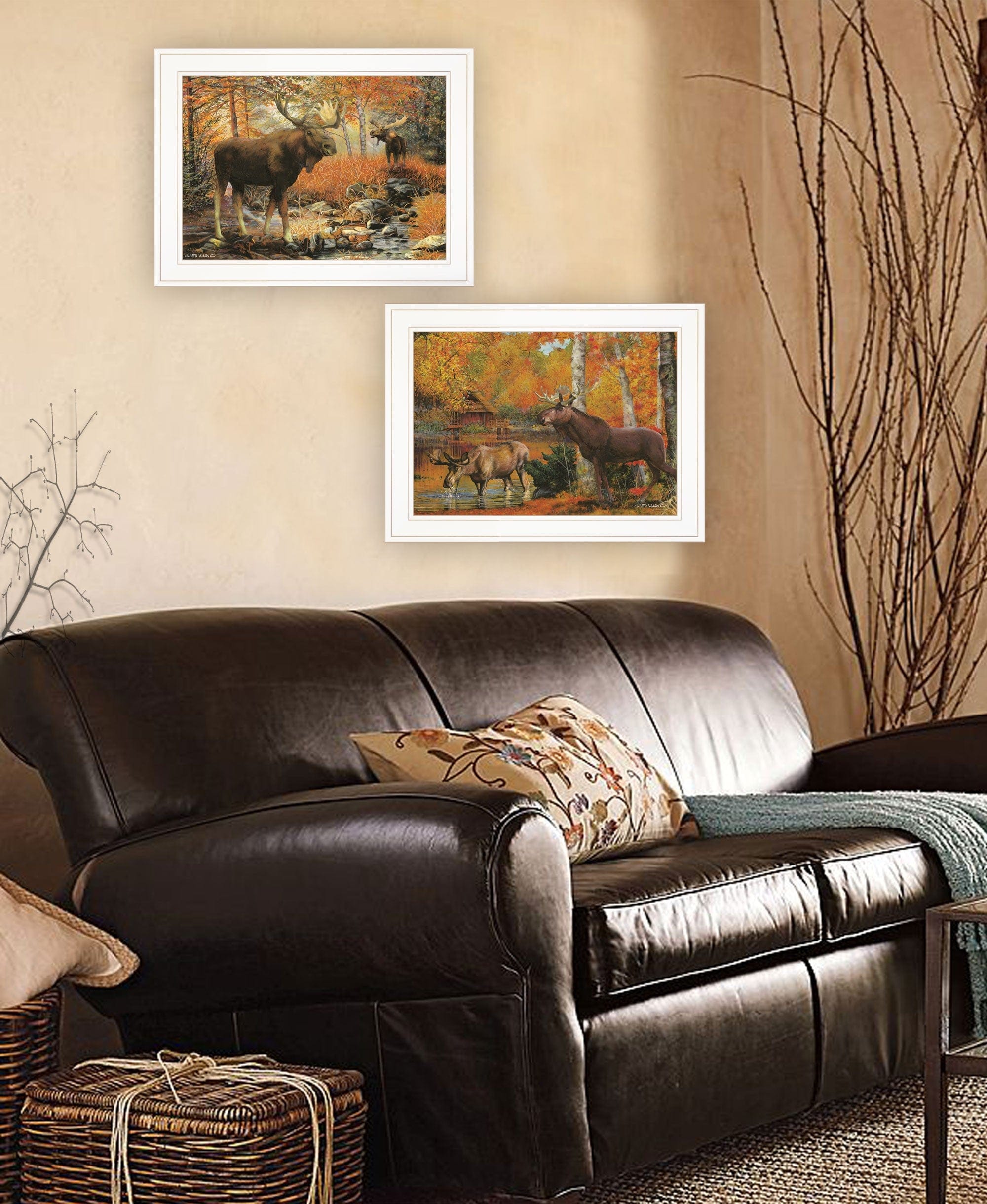 Set Of Two Call of the Wild 1 White Framed Print Wall Art - Homeroots