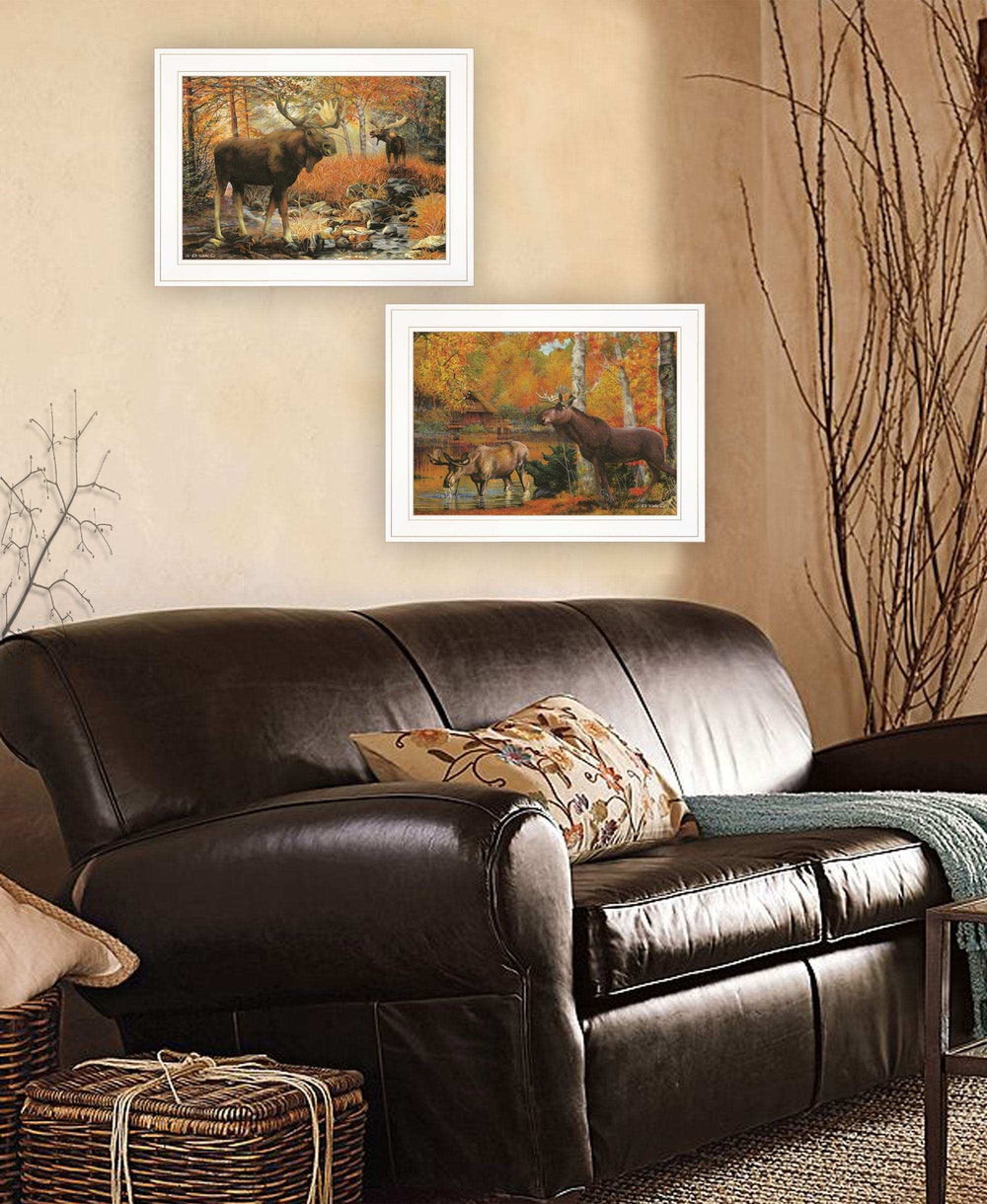 Set Of Two Call of the Wild 1 White Framed Print Wall Art - Homeroots - Flyclothing LLC