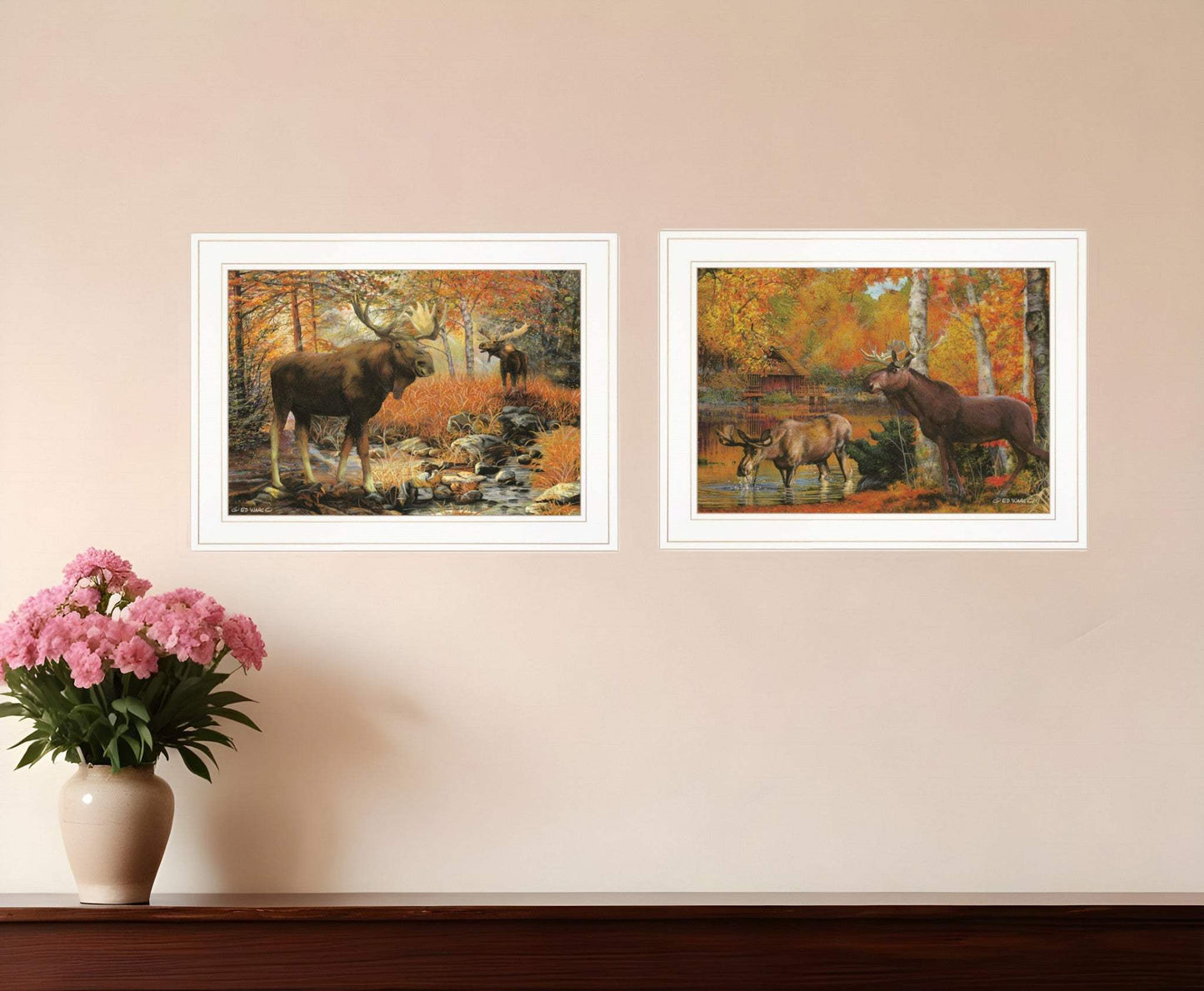 Set Of Two Call of the Wild 1 White Framed Print Wall Art - Homeroots - Flyclothing LLC
