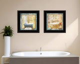 Set Of Two A Bit of Bubbly 2 Black Framed Print Bathroom Wall Art - Homeroots - Flyclothing LLC