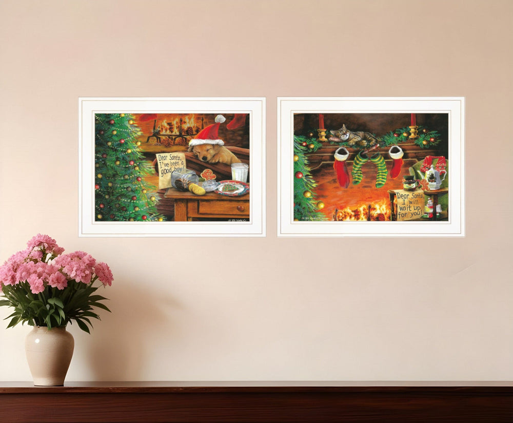 Set Of Two Ive Been A Good Boy 1 White Framed Print Wall Art - Homeroots
