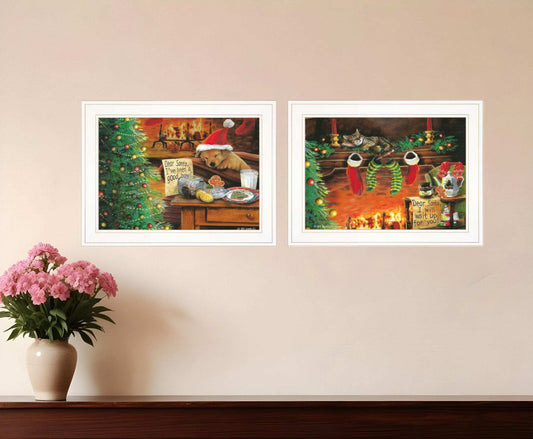 Set Of Two Ive Been A Good Boy 1 White Framed Print Wall Art - Homeroots - Flyclothing LLC