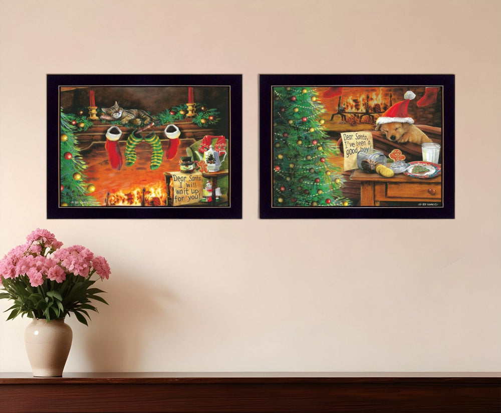 Set Of Two Ive Been A Good Boy 3 Black Framed Print Wall Art - Homeroots