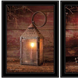 Set Of Two Innkeepers Lantern 2 Black Framed Print Wall Art - Homeroots - Flyclothing LLC