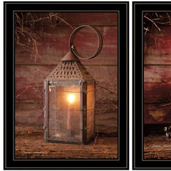 Set Of Two Innkeepers Lantern 2 Black Framed Print Wall Art