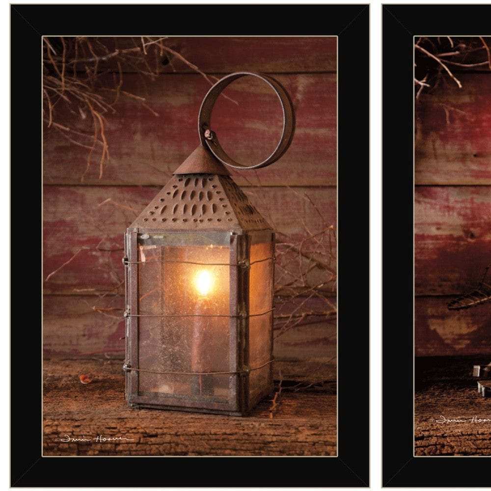 Set Of Two Innkeepers Lantern 3 Black Framed Print Wall Art - Homeroots - Flyclothing LLC