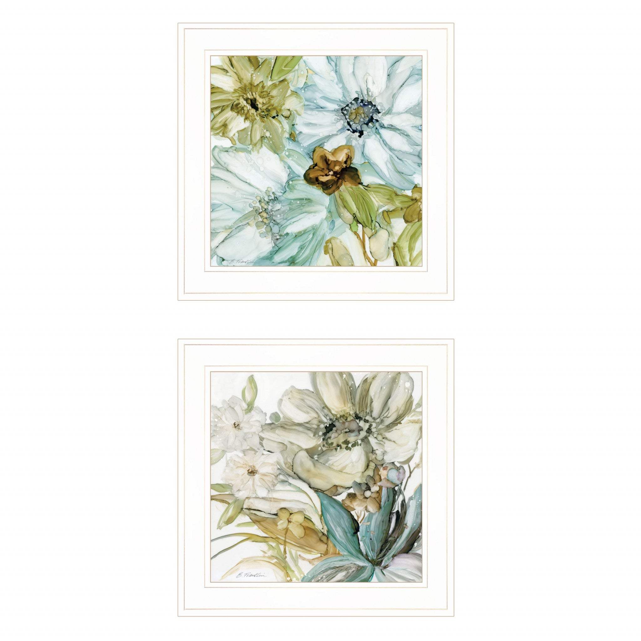 Set Of Two Sea Glass 1 White Framed Print Wall Art - Homeroots - Flyclothing LLC
