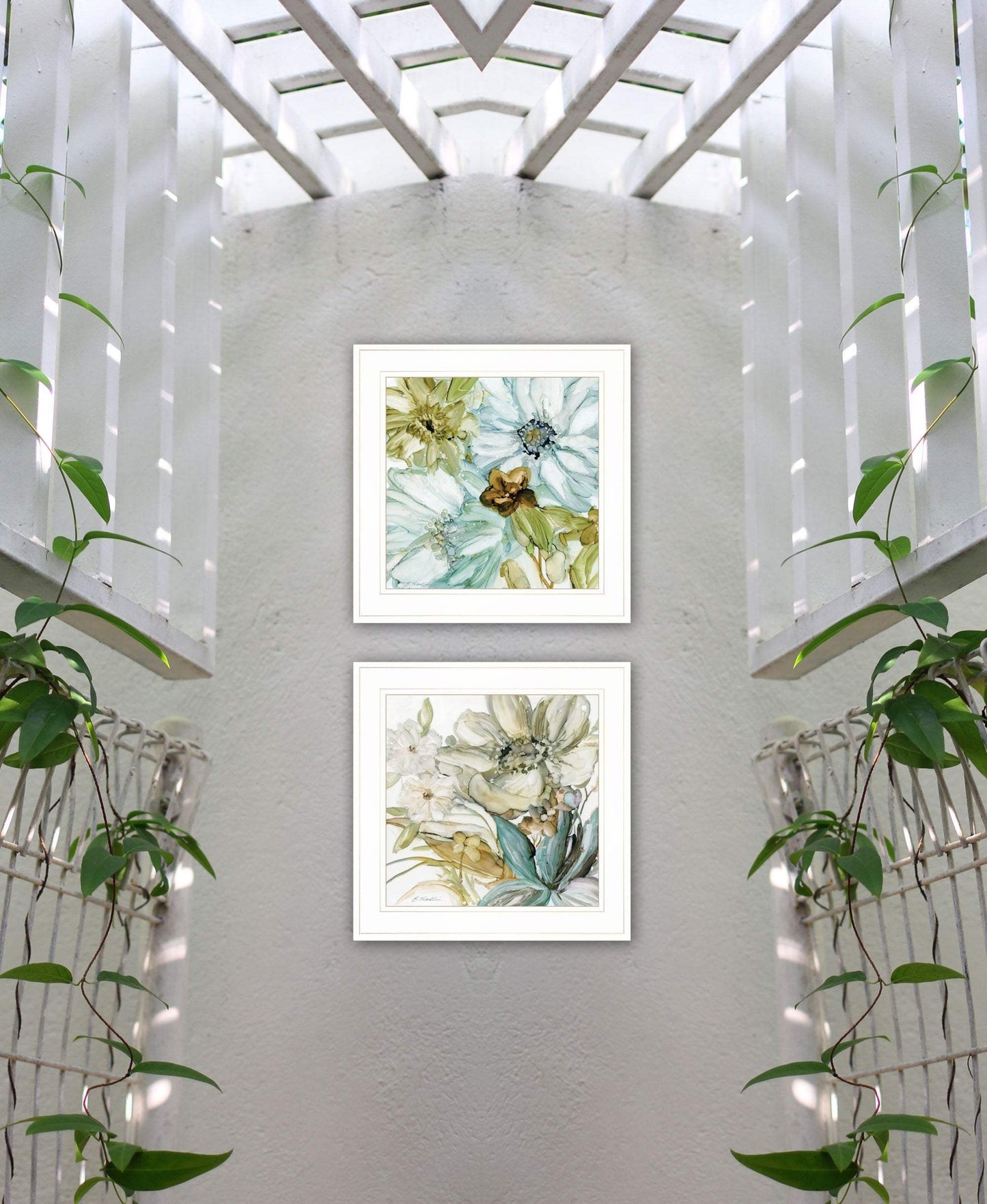 Set Of Two Sea Glass 1 White Framed Print Wall Art - Homeroots - Flyclothing LLC