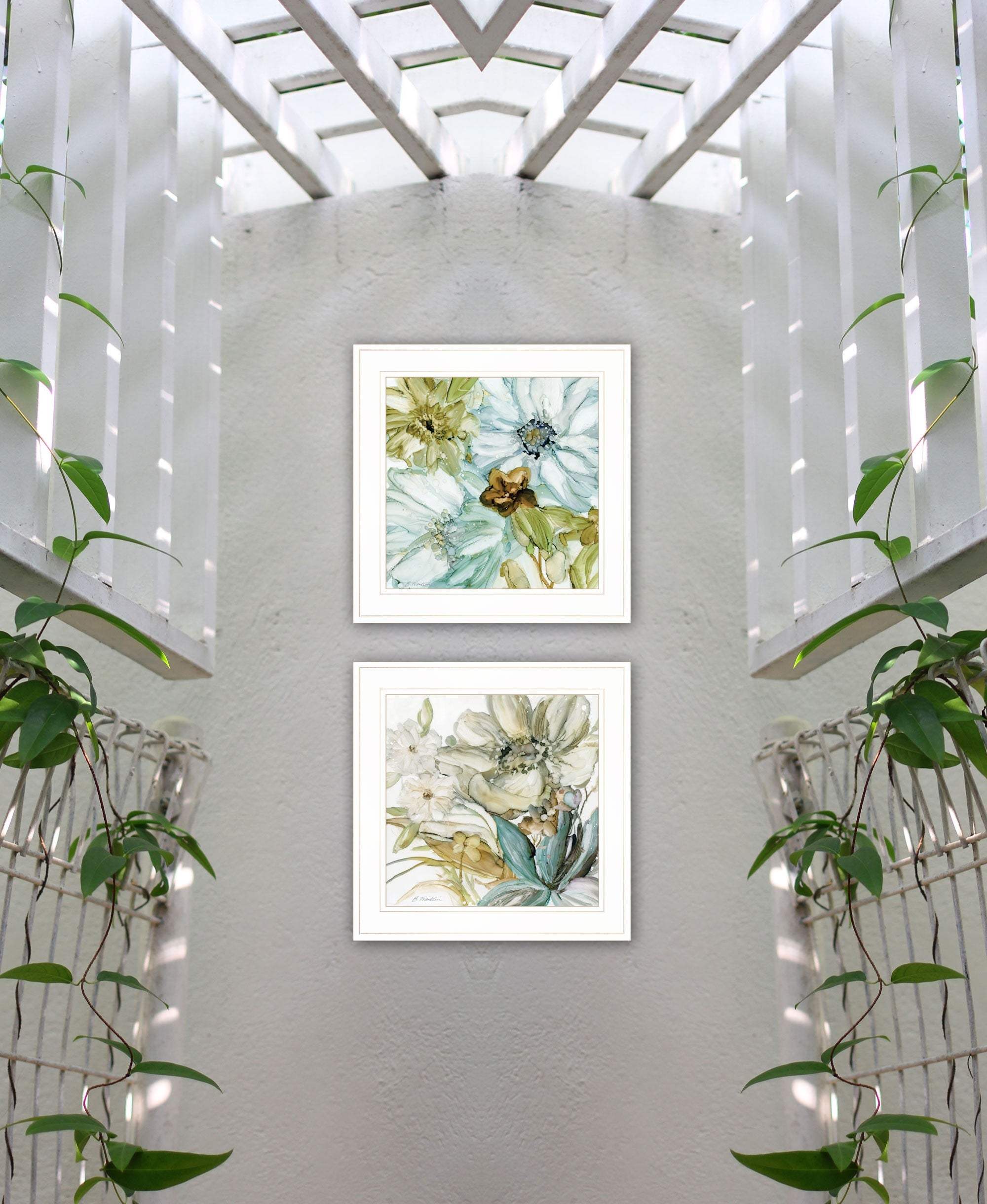 Set Of Two Sea Glass 1 White Framed Print Wall Art - Homeroots - Flyclothing LLC